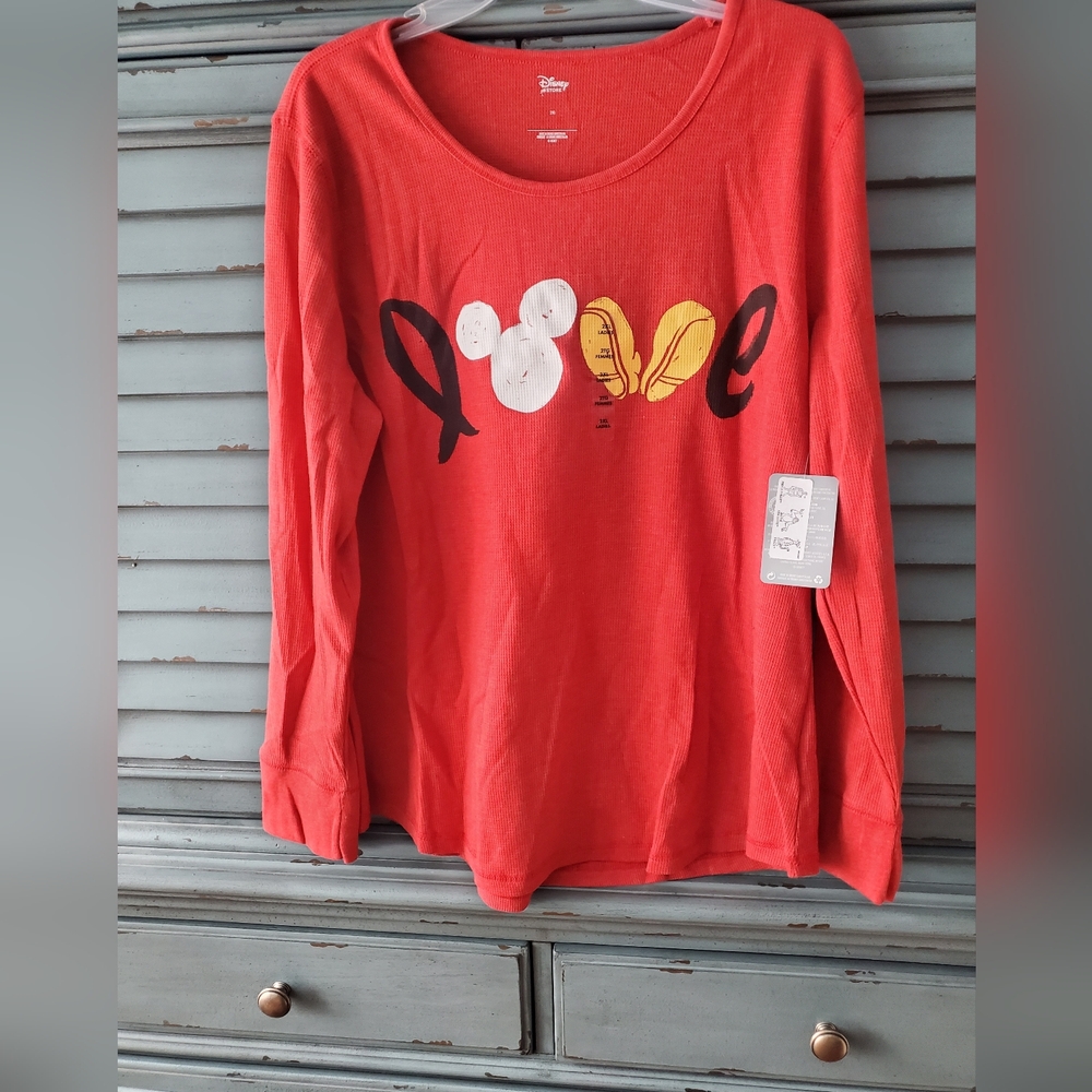 Disney Red Love Graphic Long Sleeve Tee